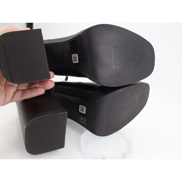 Larroude Alexa Gladiator Platform Heels Platform Pump Size 10 Black Leather Boho - Picture 10 of 14